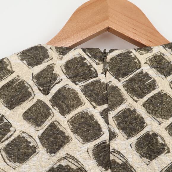 Pauw Amsterdam Structured Dress Metallic Snake Print Architectural Career Size 4 - Picture 7 of 11